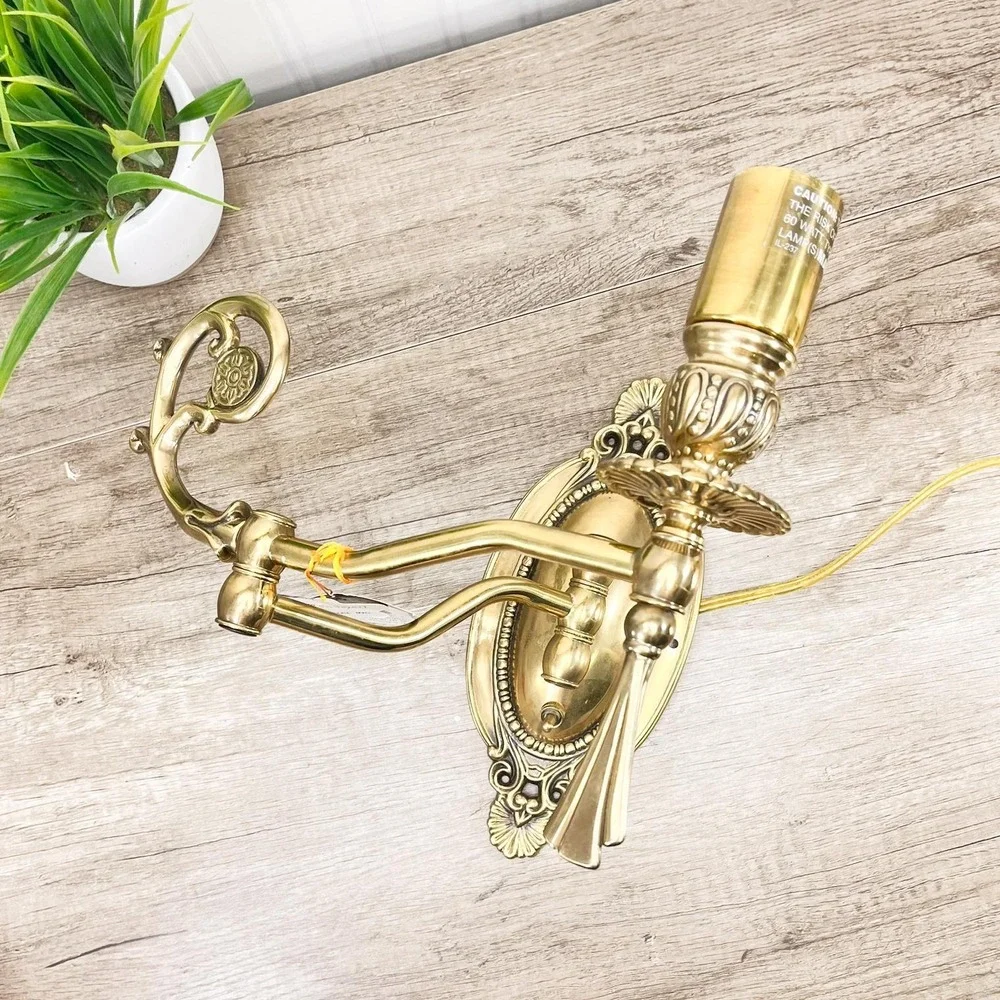 Brass Victorian‎ Wall Light: Gold Swing Arm Lighting